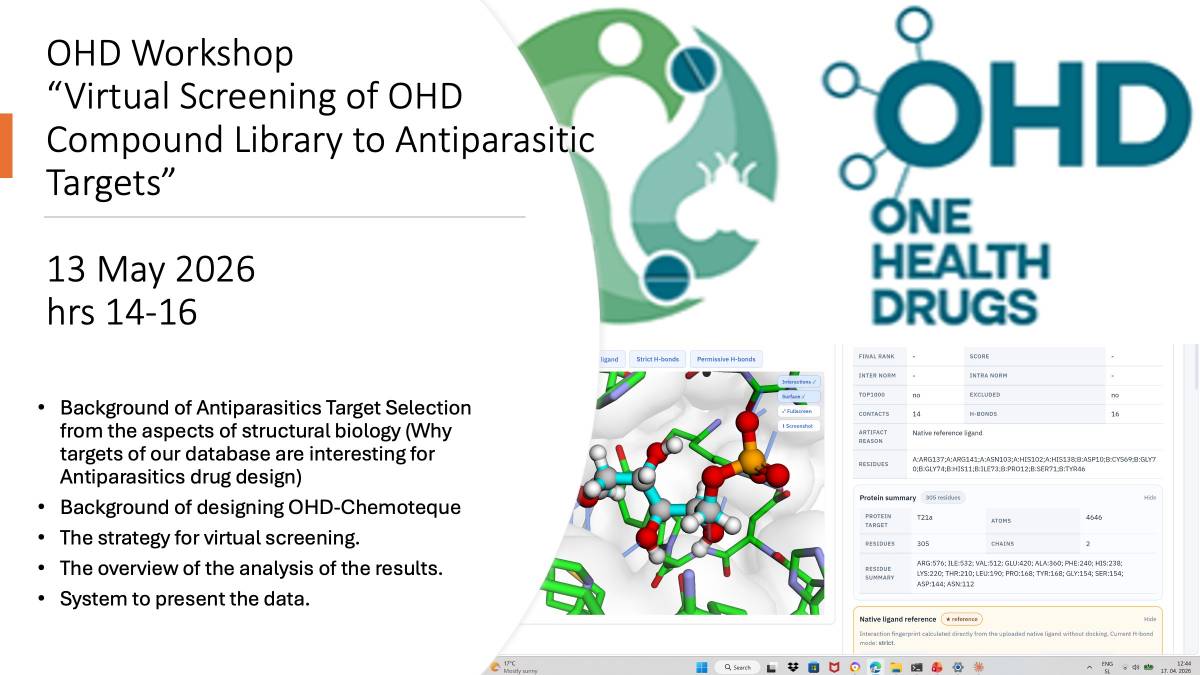 Workshop online - Virtual screening of OHD Compound libraries against parasitic targets